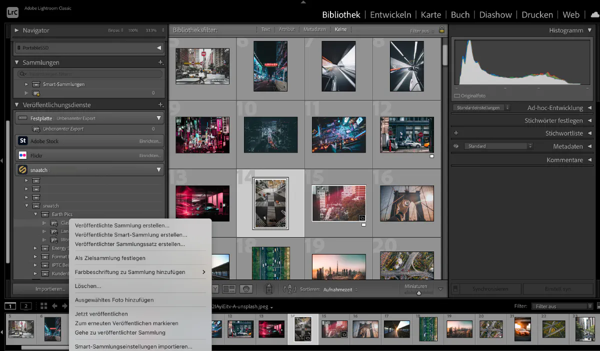 Exportieren von Fotos aus Lightroom Classic