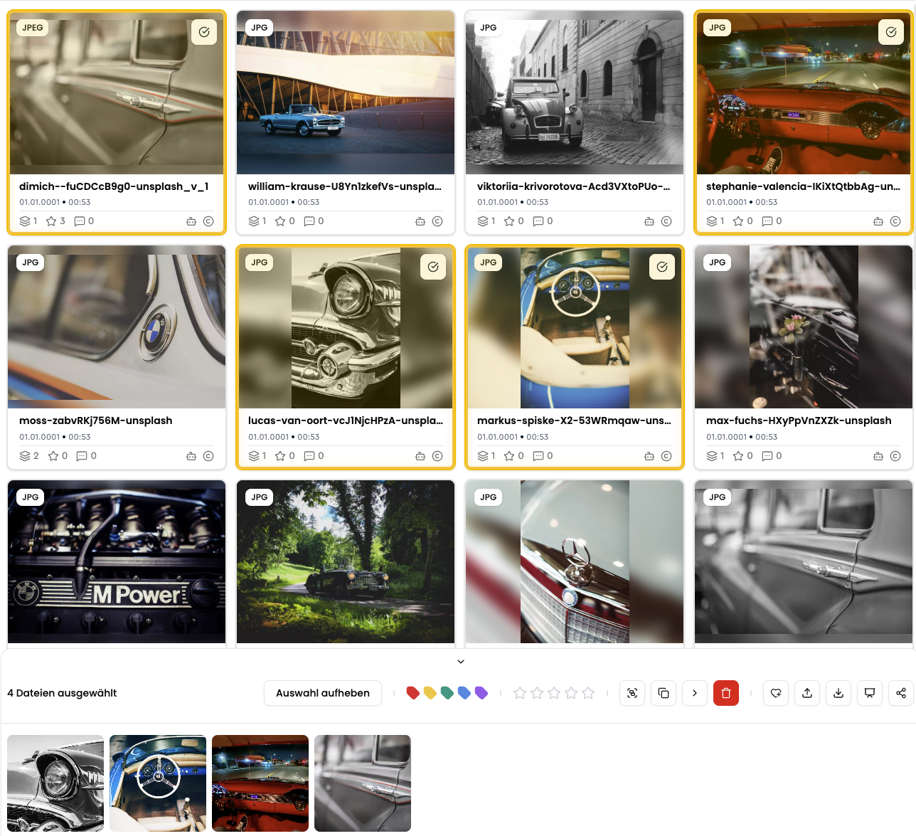 Dateien in VAULO mit Hilfe der Lightbox teilen