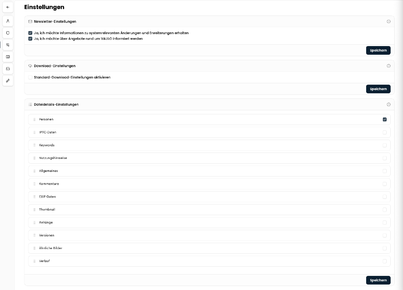 Dateidetailansicht in VAULO individualisieren