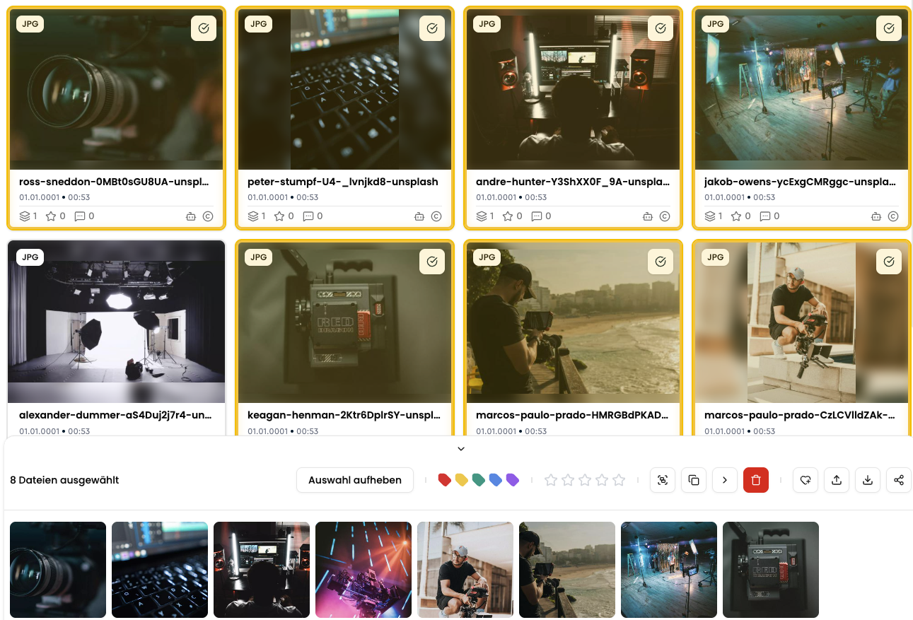Mehrere Dateien gleichzeitig labeln