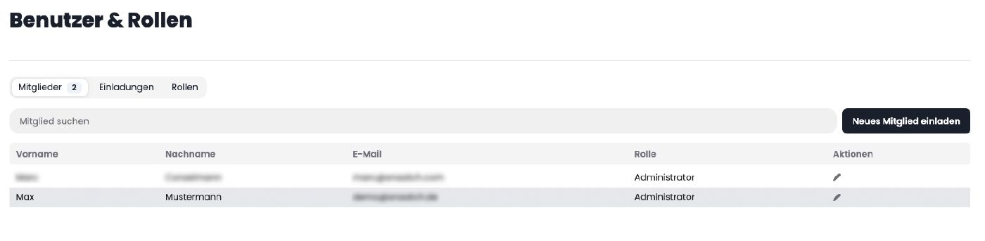 Rechtemanagement in VAULO