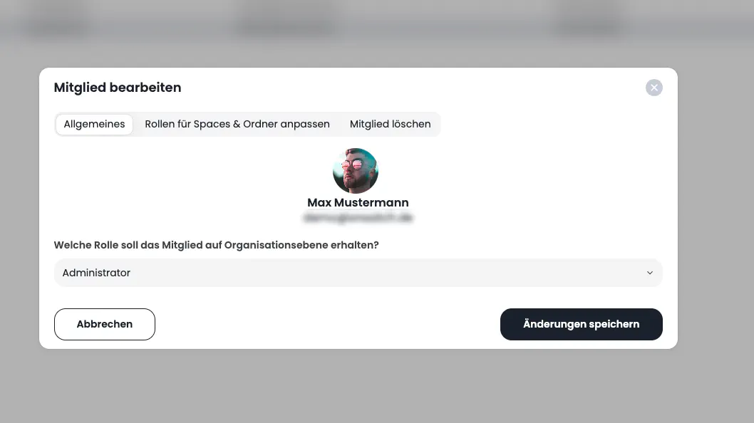 Rechtemanagement in VAULO